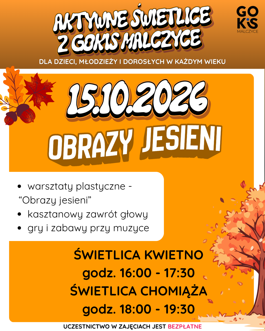 You are currently viewing 🍂🎨 AKTYWNE ŚWIETLICE Z GOKiS MALCZYCE – OBRAZY JESIENI! 🍁🧡